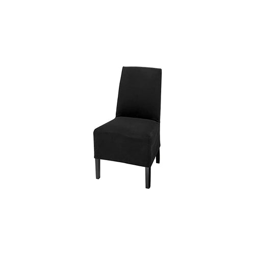 BERGMUND chair w medium long cover, black/Djuparp dark grey