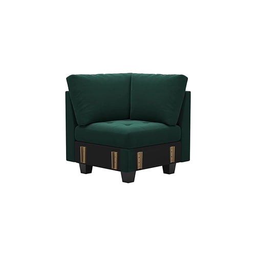 Belffin Velvet Corner Seat Module for Modular Sectional Sofa Couch Corner Sofa Couch Chair Green