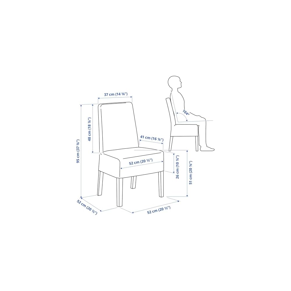 BERGMUND chair w medium long cover, black/Djuparp dark grey
