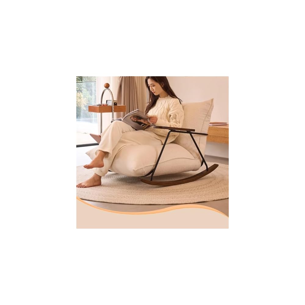 Cream Wind Rocking Chair Household Single Retro Sofa Living Room Balcony White Fat Lazy Leisure Lounge