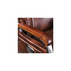 Reclining Leather Executive Office Chair with Lift and Swivel Function,Ergonomic High-Back Computer Desk Chair for Home Office and Workspace Boss Seating