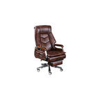 Reclining Leather Executive Office Chair with Lift and Swivel Function,Ergonomic High-Back Computer Desk Chair for Home Office and Workspace Boss Seating