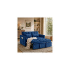 NicBex Sleeper Sofa Bed with Adjustable Backrest & Side Pockets, Blue