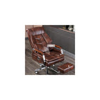 Reclining Leather Executive Office Chair with Lift and Swivel Function,Ergonomic High-Back Computer Desk Chair for Home Office and Workspace Boss Seating