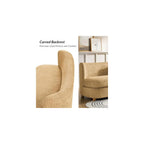 HULALA HOME 63" Loveseat Sofa, Modern Love Seat Sofa Couch for Living Room, Comfy Upholstered 2-Seater Small Couch with Wood Legs, Curved Backrest, Camel